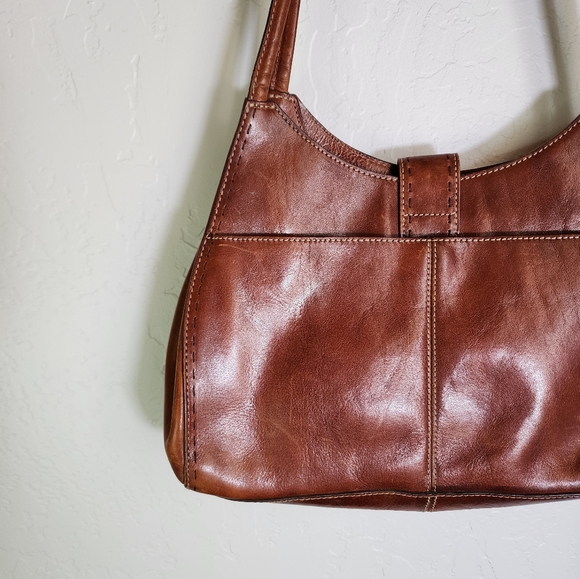 Fossil Sedona li Vintage Italian Scoop Red Leather Shoulder Bag - Picture 2 of 13